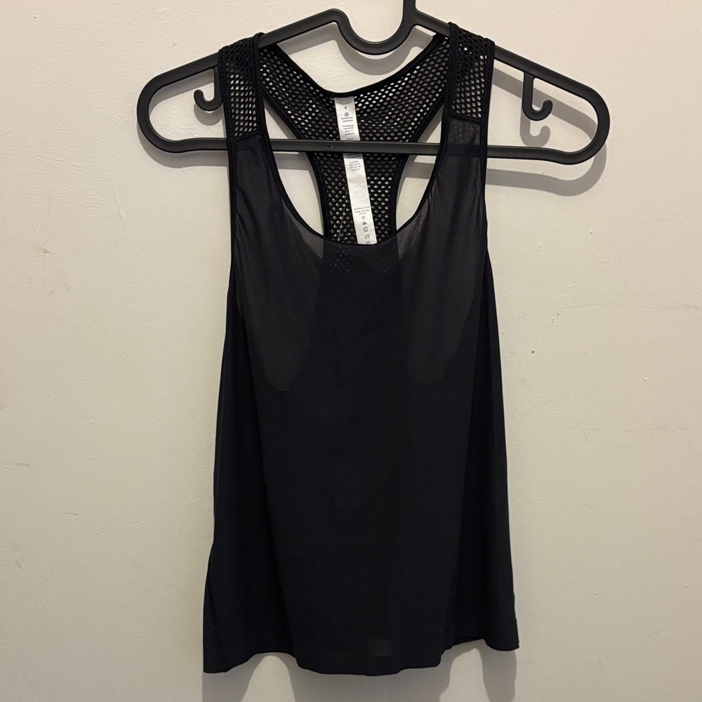 Lululemon Black Mesh Racerback Tank Top
